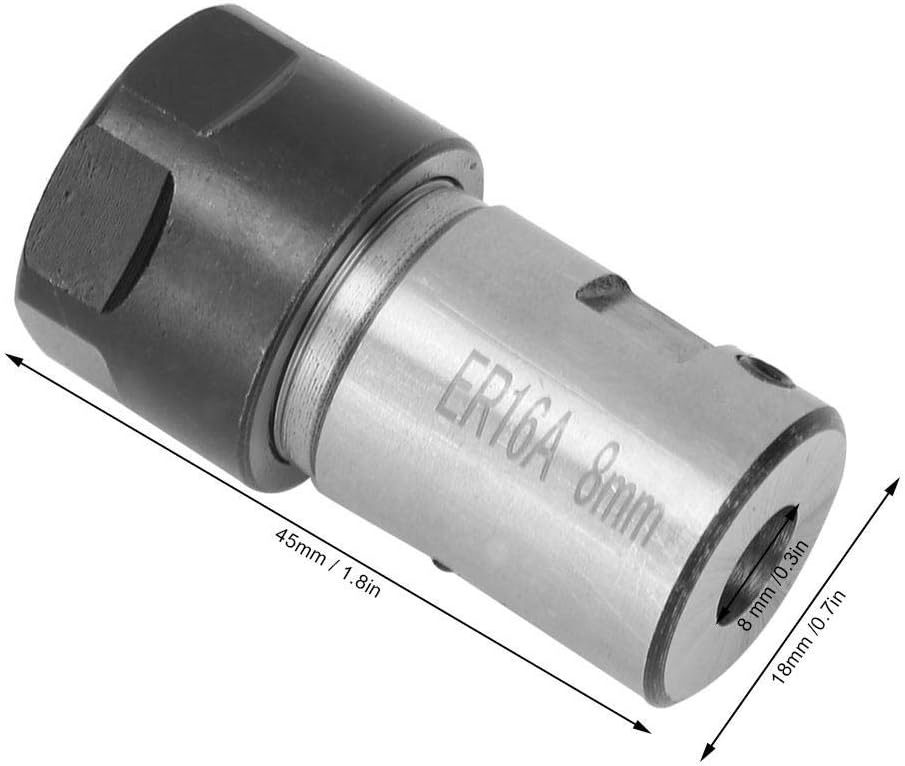 ER16 Collet Chuck, Motor Shaft Spindle Adapter 8mm/0.31“ for Deep Hole Processing