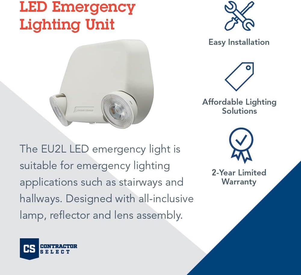 Lithonia Lighting Basics Low Profile LED Emergency Light 120/277V, White