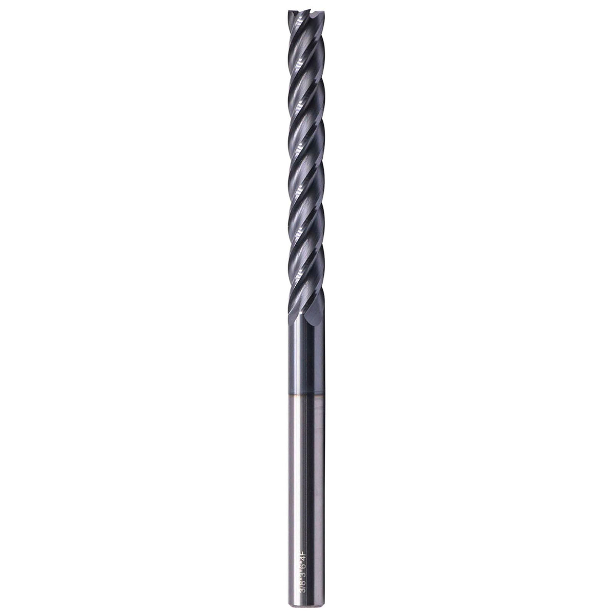 3/8" 4 Flute Solid Carbide Extra Long Square End Mill, 6" OAL, AlTiN Coated