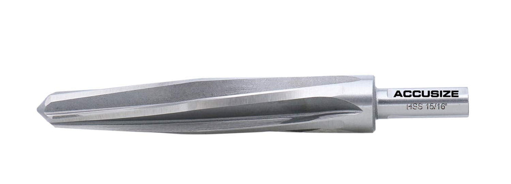 Accusize HSS Construction Reamer, 15/16 in, 3-Flat Shank, 0522-1516