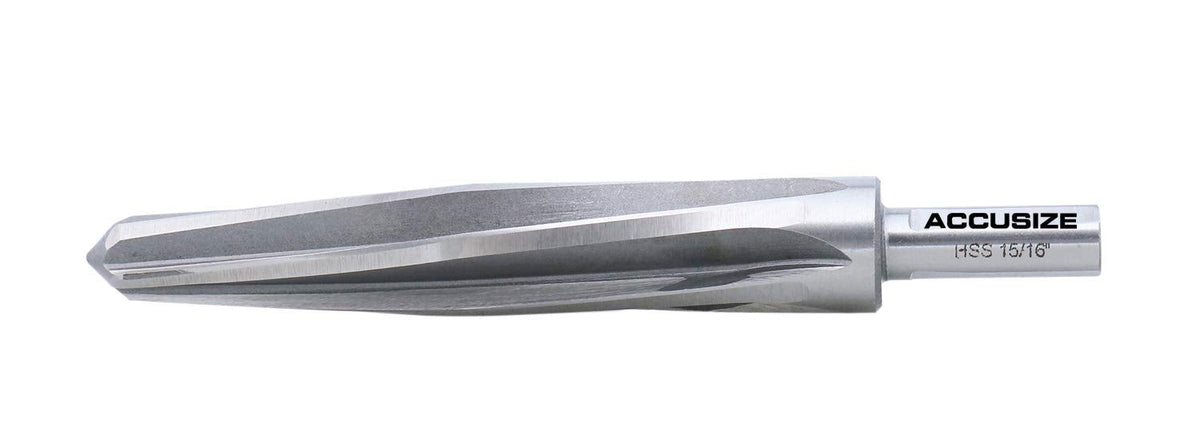 Accusize HSS Construction Reamer, 15/16 in, 3-Flat Shank, 0522-1516
