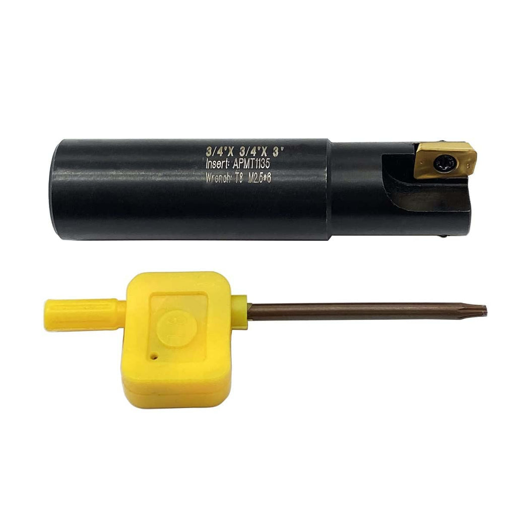 GBJ 3/4" * 3/4" * 3“-2T +10pcs APMT1135PDER Gold 90 ° Indexable End Mill Holder Carbide Inserts Square Shoulder Face milling Slotting Milling Arbor