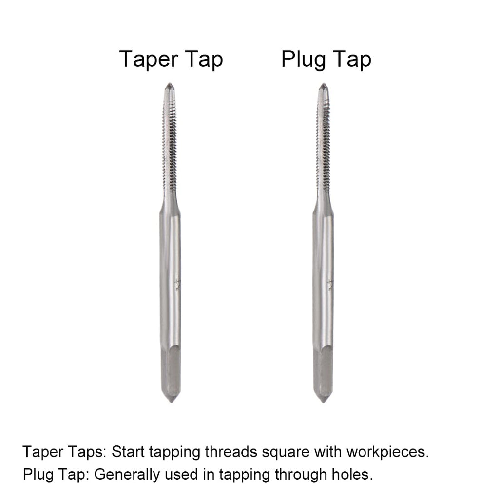 uxcell 5 Pairs Metric Hand Threading Tap Set M1.4 Thread 0.3mm Pitch Taper & Plug Milling Taps Straight Flutes High Speed Steel