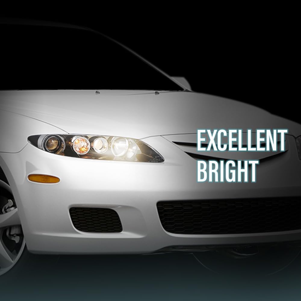 LQI Pair Headlights Assembly w/Bulb Compatible with Mazda 6 2006 2007 2008
