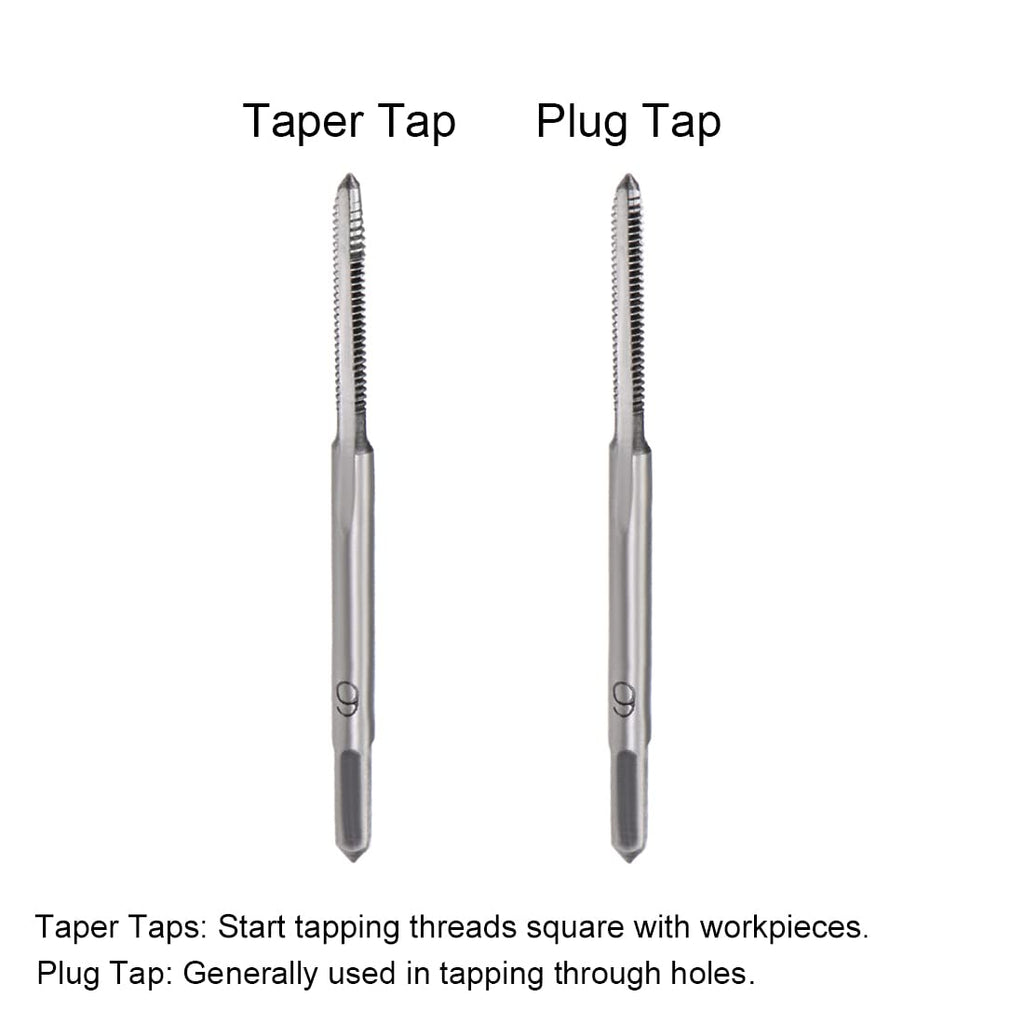 uxcell 5 Pairs Metric Hand Threading Tap Set M1.6 Thread 0.35mm Pitch Taper & Plug Milling Taps Straight Flutes High Speed Steel
