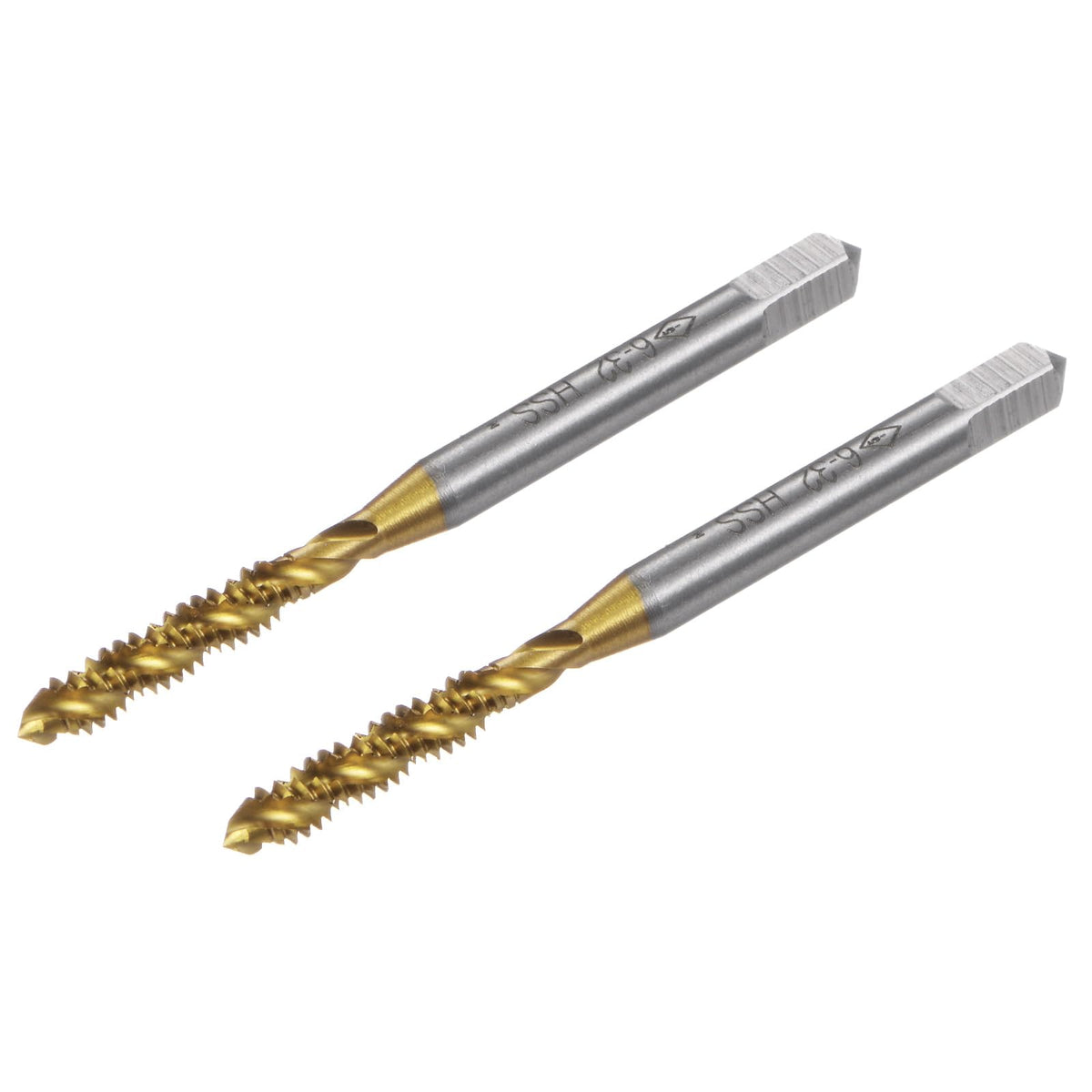 uxcell 2pcs Spiral Flute Thread Taps,6-32 UNC H2 Screw Threading Tap