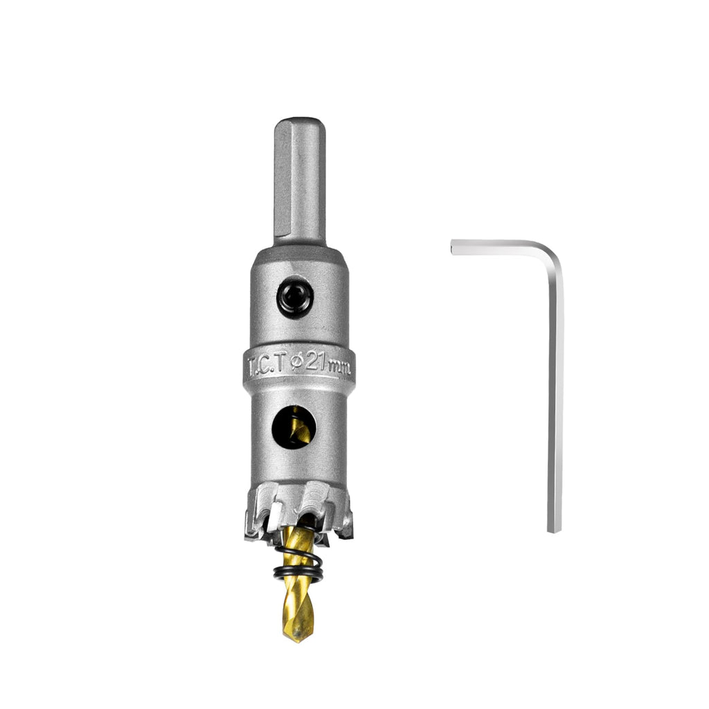 SALI 13/16" (21mm) TCT Hole Saw Kit Tungsten Carbide Tipped Hole Saw Drill Bit with Titanium-Plated Pilot Drill bit for Metal, Stainless Steel, Iron, Wood, Plastic