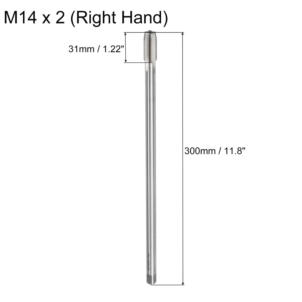 uxcell Metric Thread Tap M14 x 2 H2 300mm Extra Long Straight Flute