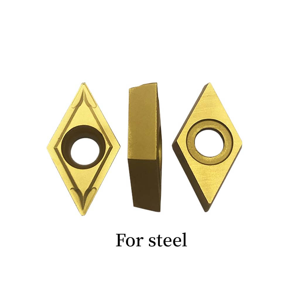 GBJ 20pcs DCMT11T304 DCMT32.51 Indexable Carbide Turning Inserts Multilayer Coated CNC Lathe Inserts for SDJCR Lathe Turning Tool Holder Replacement Insert (20pcs DCMT32.51)