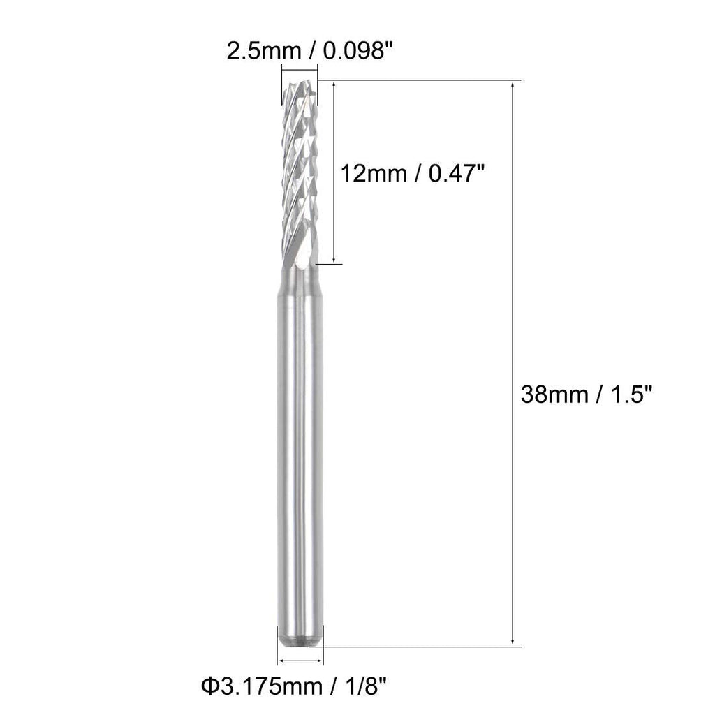 Nxtop 10Pcs 2.5mm Carbide End Mill Engraving Milling Cutter CNC Router Bits for PCB Machine, 1/8" Shank