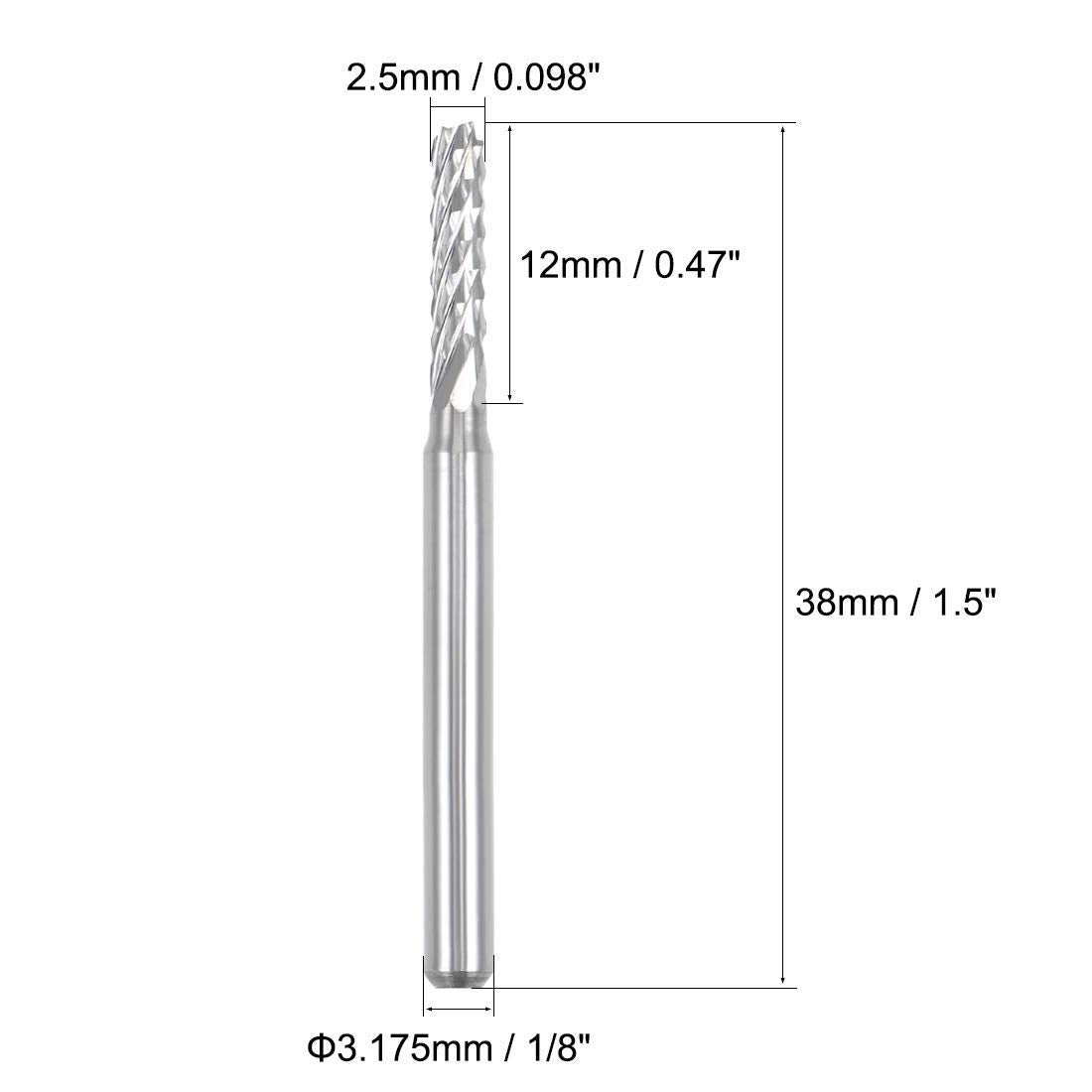 Nxtop 10Pcs 2.5mm Carbide End Mill Engraving Milling Cutter CNC Router Bits for PCB Machine, 1/8" Shank