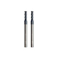 LU&MN Carbide Square End Mill, 4 Flute, 3/32", 2 Pieces