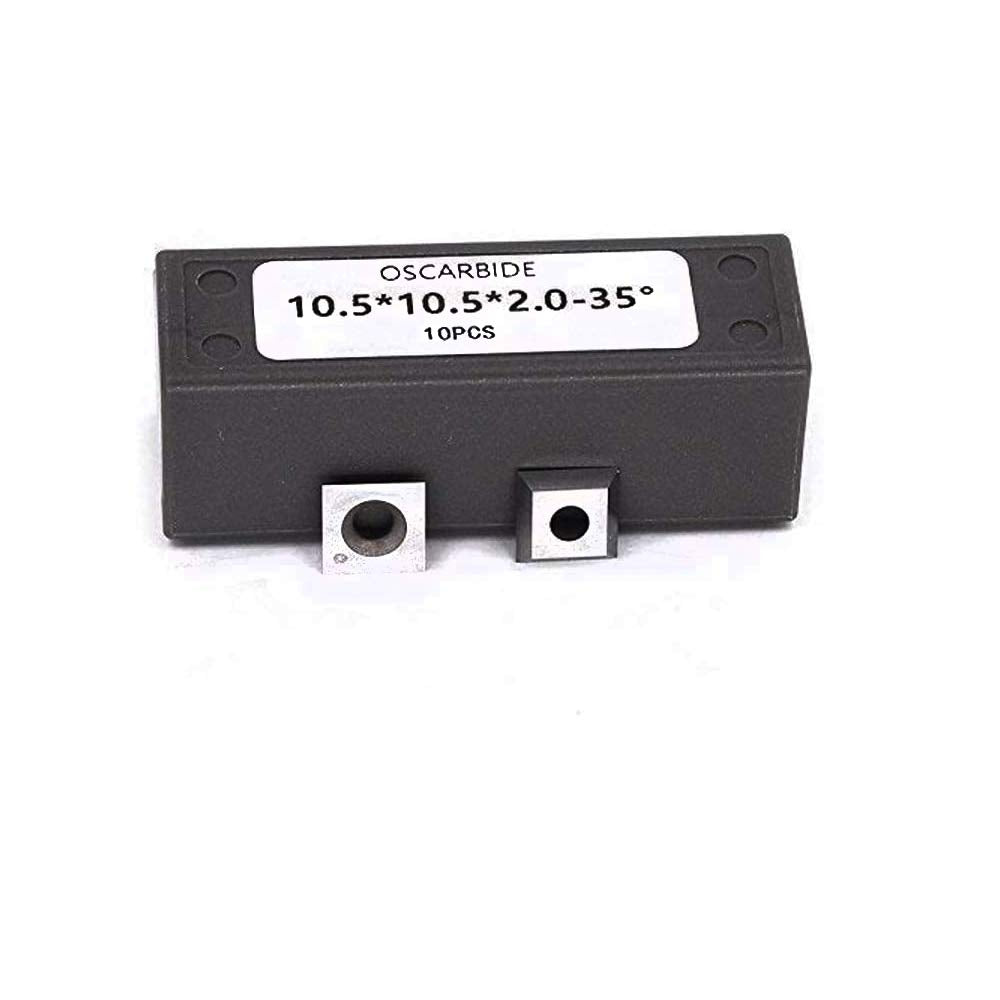OSCARBIDE Square Carbide Inserts 10.5x10.5x2.0mm, 35°, 10pcs for Wood Planer
