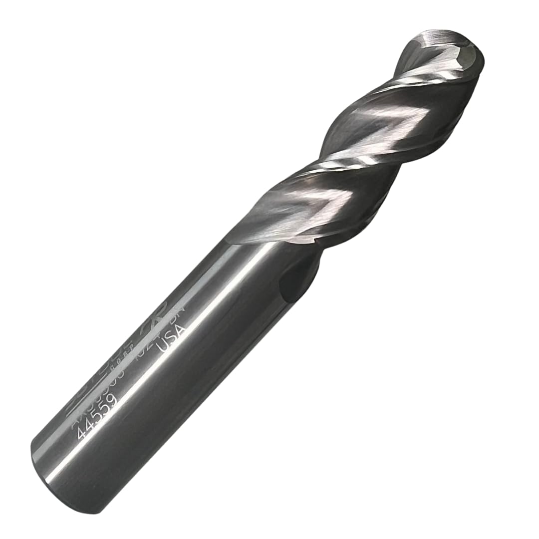 AX3 3-Flute 1/4" Carbide End Mill Ball Nose 3/4" LOC | Uncoated SCT10146