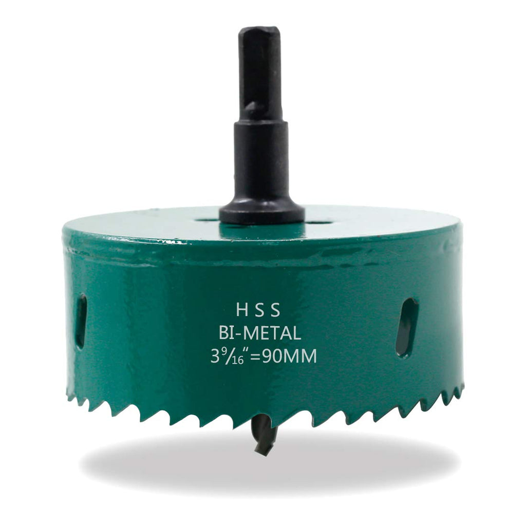 Qjaiune 3-1/2 Inch / 90mm Bi-Metal Hole Saw with Arbor for Wood Drywall