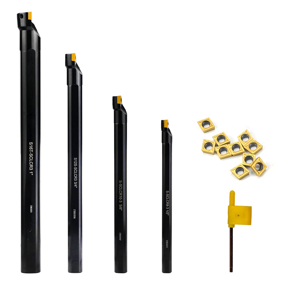 OSCARBIDE Indexable Boring Bar Set 1/2"x7",5/8"x8",3/4"x10",1"x12",4pcs