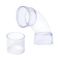 POWERTEC 70309 4 Inch ID 90 Degree Elbow for 4" OD Dust Collection Pipes, Adapters and Fittings with Splice for 4 Inch ID Dust Collection Hose Connector (Clear), 1 Set