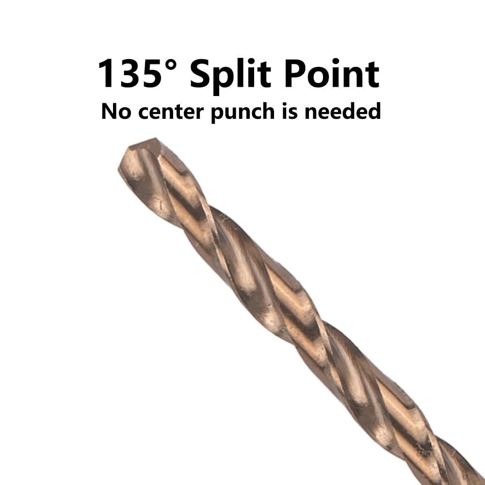 VALYRIANTOOL 5/32 in. x 6 in. Cobalt Aircraft Extension Drill Bits Set(5PCS), M35 High Speed Steel Drill Bit Extra Long Deep Hole Drilling for Stainless Steel, Plastic and Wood
