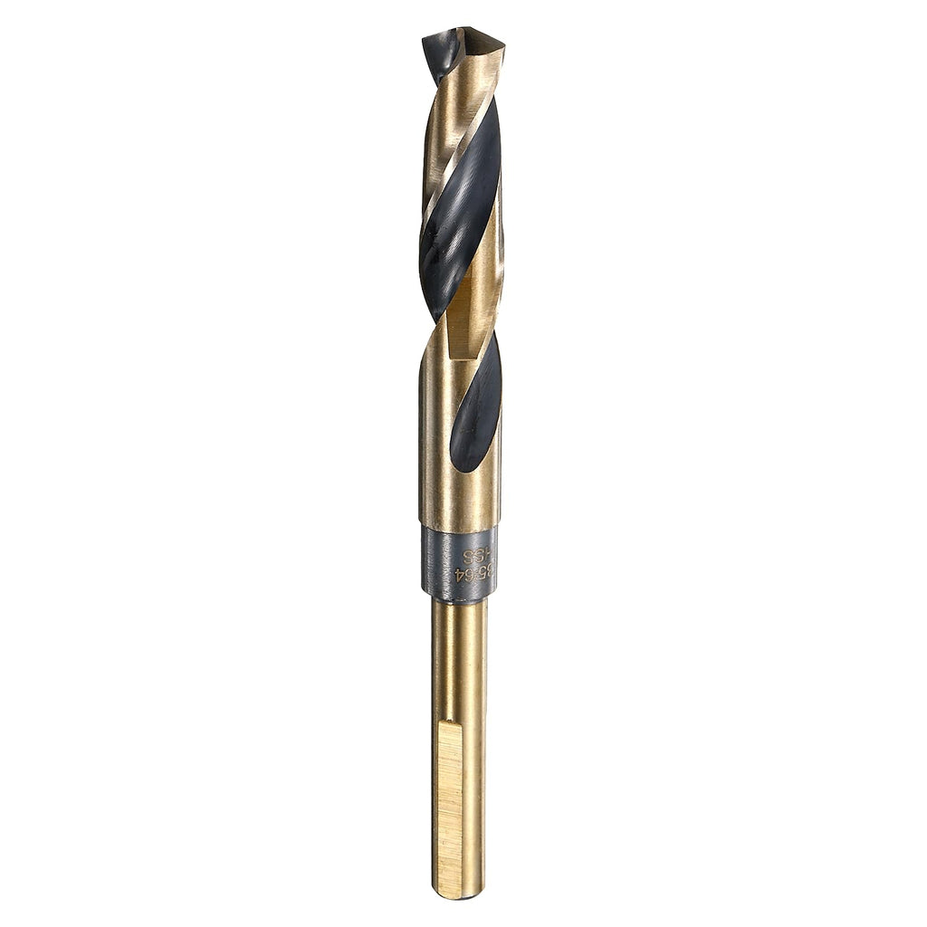 HARFINGTON Twist Drill Bit 35/64" Dia High-Speed Steel 4341 Metric Drill Bits 6.1" Overall Length with Black & Gold Oxide Coating for Drilling Hard Metals, Stainless Steel, Alloy Steel