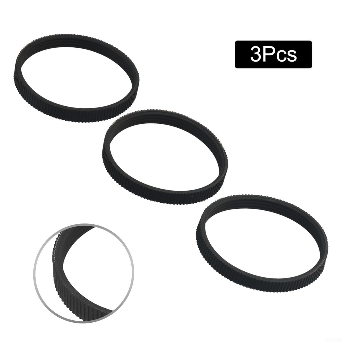 3-Pack 9.6mm Width Rubber Drive Belt for Mak-ita 1900B, 225007-7, N1923B, KP0800, KP0810C, BKP180 Electric Planers