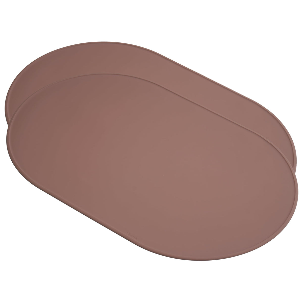 Waterproof, Stain-Resistant, Heat-Safe Silicone Degrē Placemats (20.5x13, Set of 2 Terracotta) 3mm-High Rim Adults