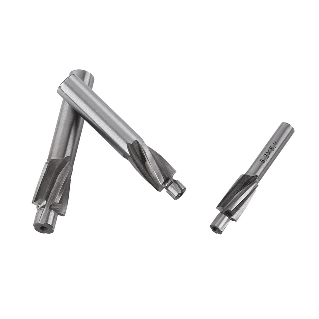 5Pcs Milling Cutter Drill Bit M3 M4 M5 M6 M8, 4 Flutes Straight End Mill Cutter, HSS-AL High Speed Steel Slotting Counterbore End Mill Cutter for Copper, Aluminum, Steel, Cast Iron