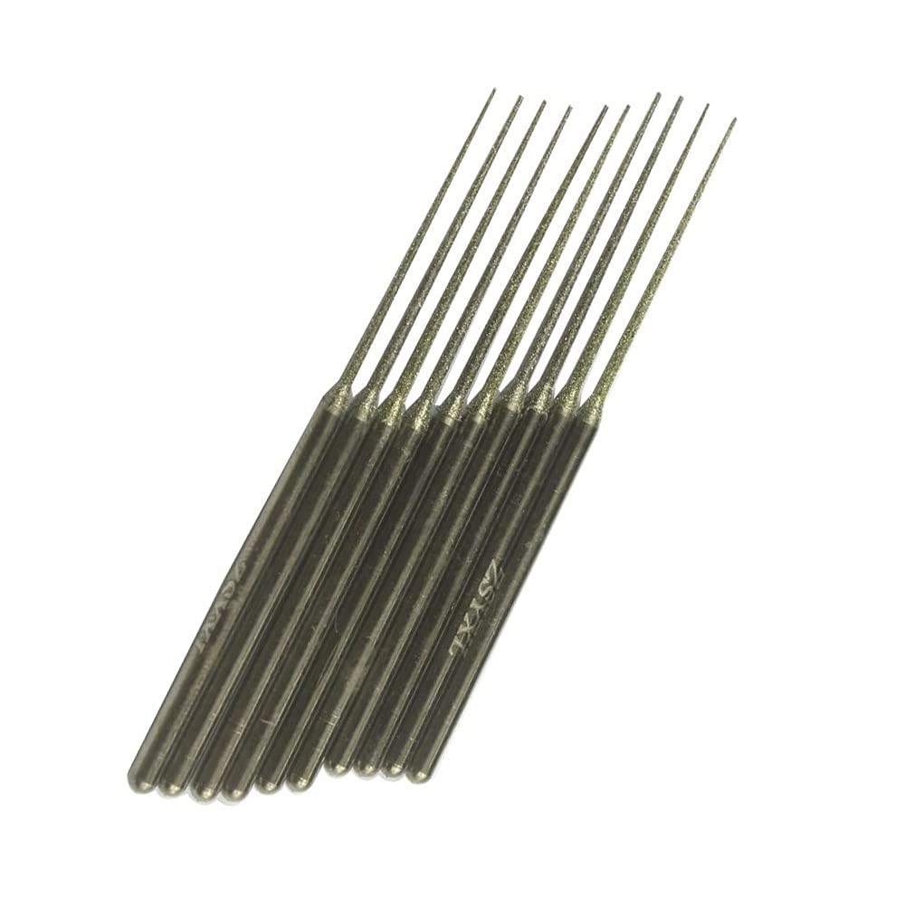 Luo ke 10 Pcs 1/8" Shank Expanding Hole Diamond Burr Bead Reamer