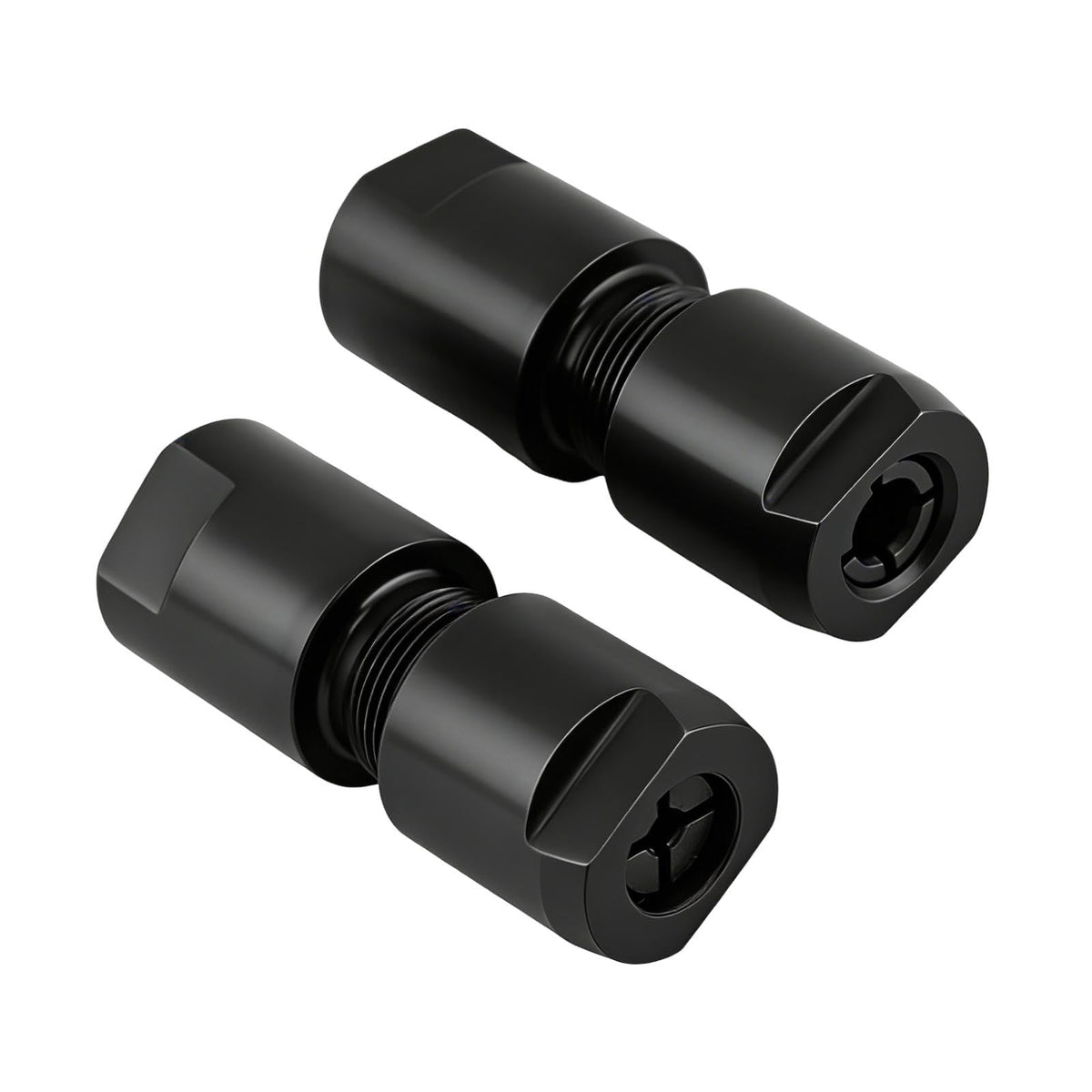 2-Pack Angle Grinder to Die Grinder Adapter, Heavy-Duty Metal Conversion Kit, 5/8"-11 Thread to 1/4" (6mm) & 1/8" (3mm) Collet Chucks, 2 Extension Adapters with 2 Lock Nuts for Grinding and Polishing