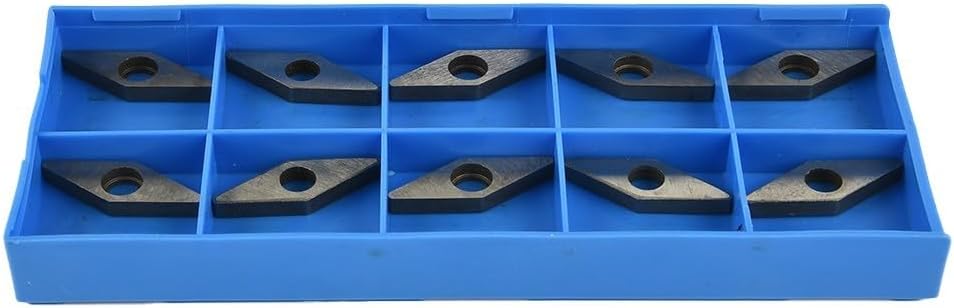 MV1603 Carbide Insert Shim Seats For VNMG160404/08/12/16 Turning Tool Holders, 35 Degree Bevel, 15 X 15 X 3.1 Mm, 10 Pack, Wear Resistance For Lathe Metalworking