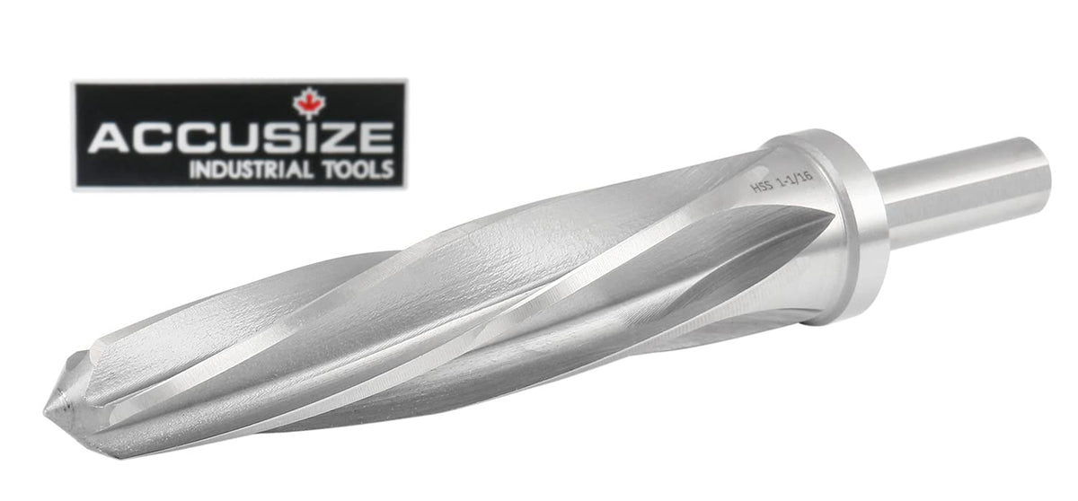 Accusize HSS Construction Reamer, 1-1/16 in, 3-Flat Shank, 0522-1716