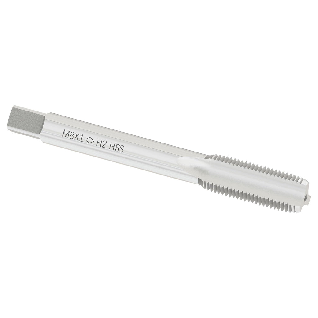 FOCMKEAS 2 PCS Metric Machine Tap, HSS 6542 Screw Tap H2, 3 Straight Flutes Thread Hole Repair Tools, Screw Milling Threading Machinist Repair (M8 x 1)