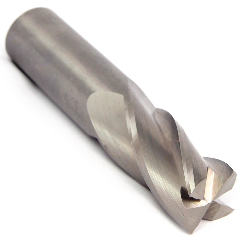 Titan TC10530 Solid Carbide End Mill, Regular Length, 4 Flute, Square End, 30 Degree Helix, Uncoated, 15/32" Size, 1/2" Shank Diameter, 3" Overall Length, 1" Cutting Length