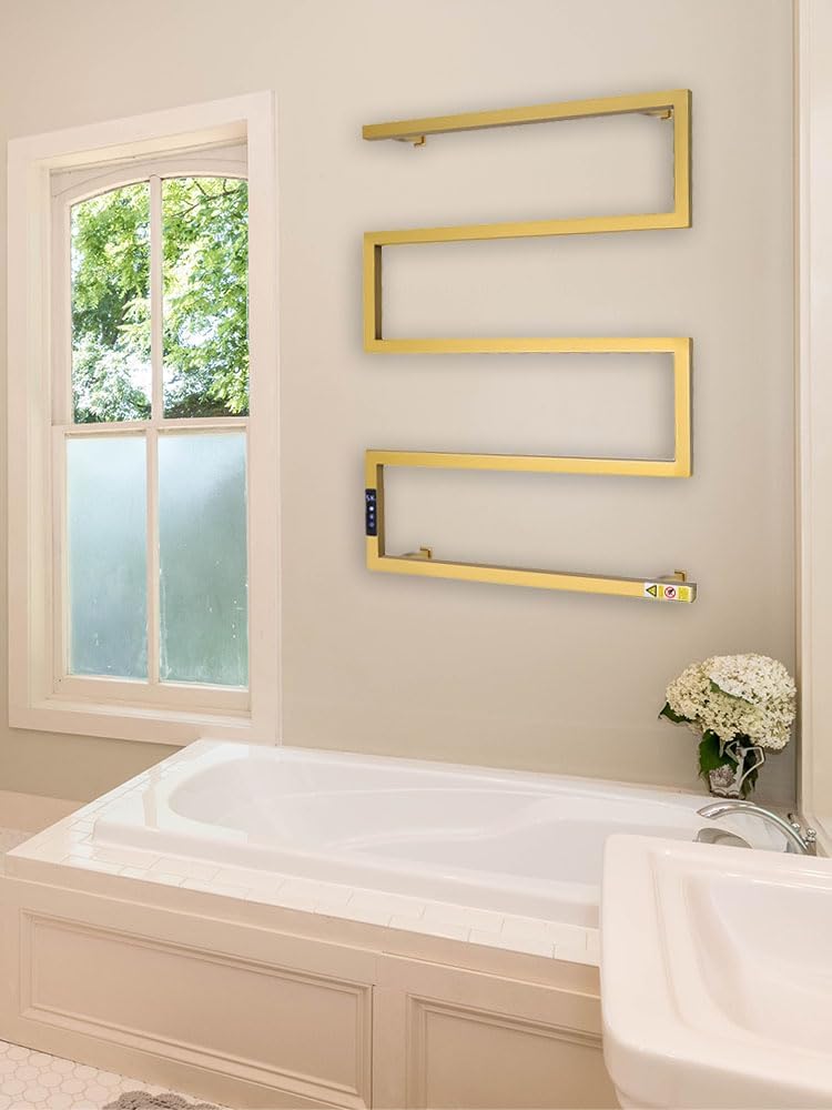 Towel Warmer Rack for Bathroom with Timer/Fahrenheit Temperature Control Wall Mounted Electric Heated 5 Bar Rail