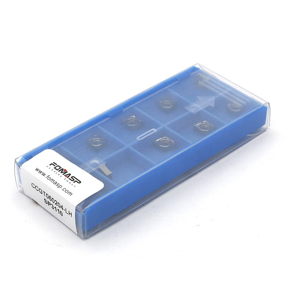 FomaSP Carbide Inserts for Aluminum CCGT21.51 / CCGT060204-LH for Turning Cutting Tools Finishing Cutting,10 Pcs
