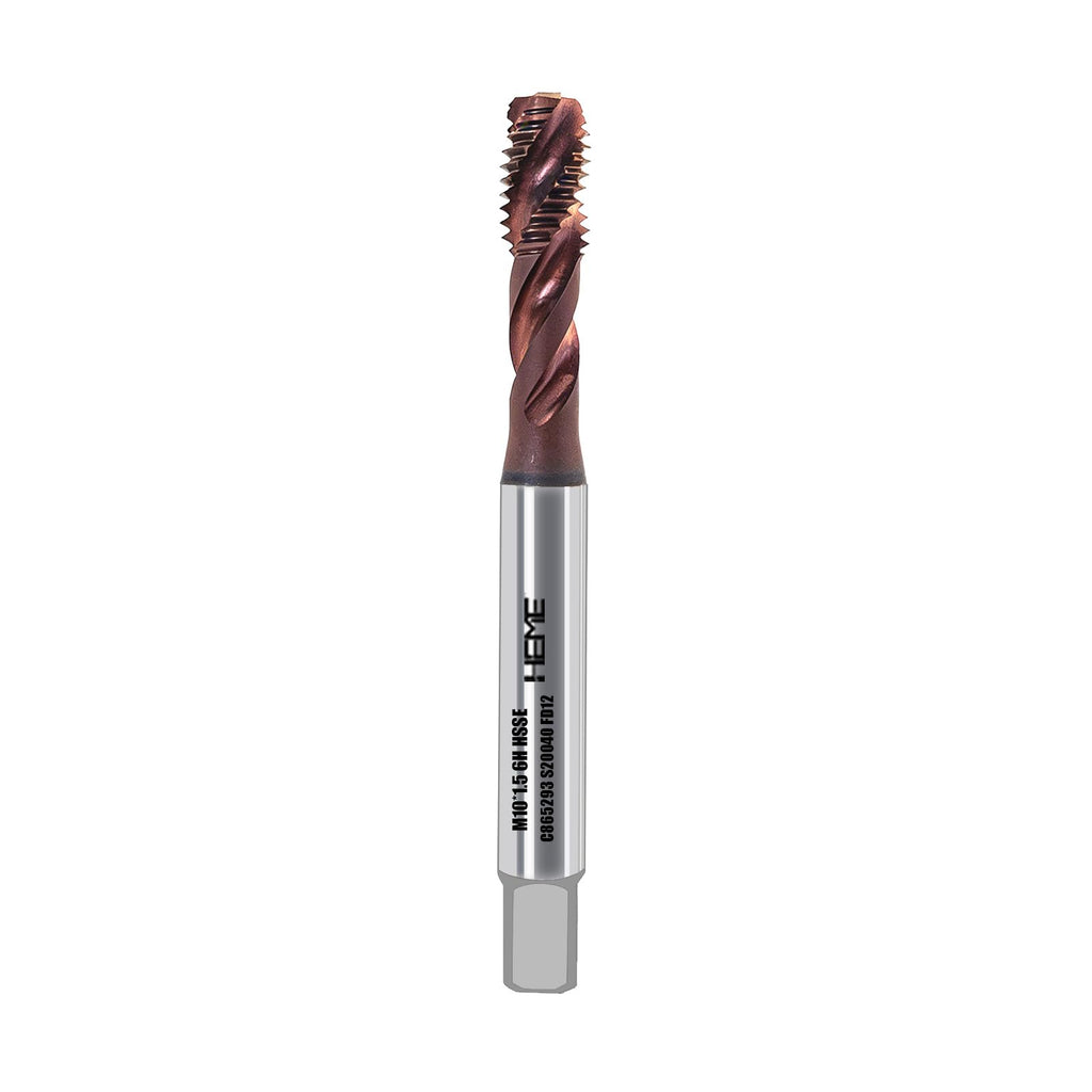 HEME Tools Extra Long Thread Tap DIN Standard M10 x 1.5 AlTiN Coating Spiral Flute Thread Tap, Metric Machine Threading Tap High Speed Steel Cobalt(HSSCo), Round Shank with 6H Tolerance-1pcs
