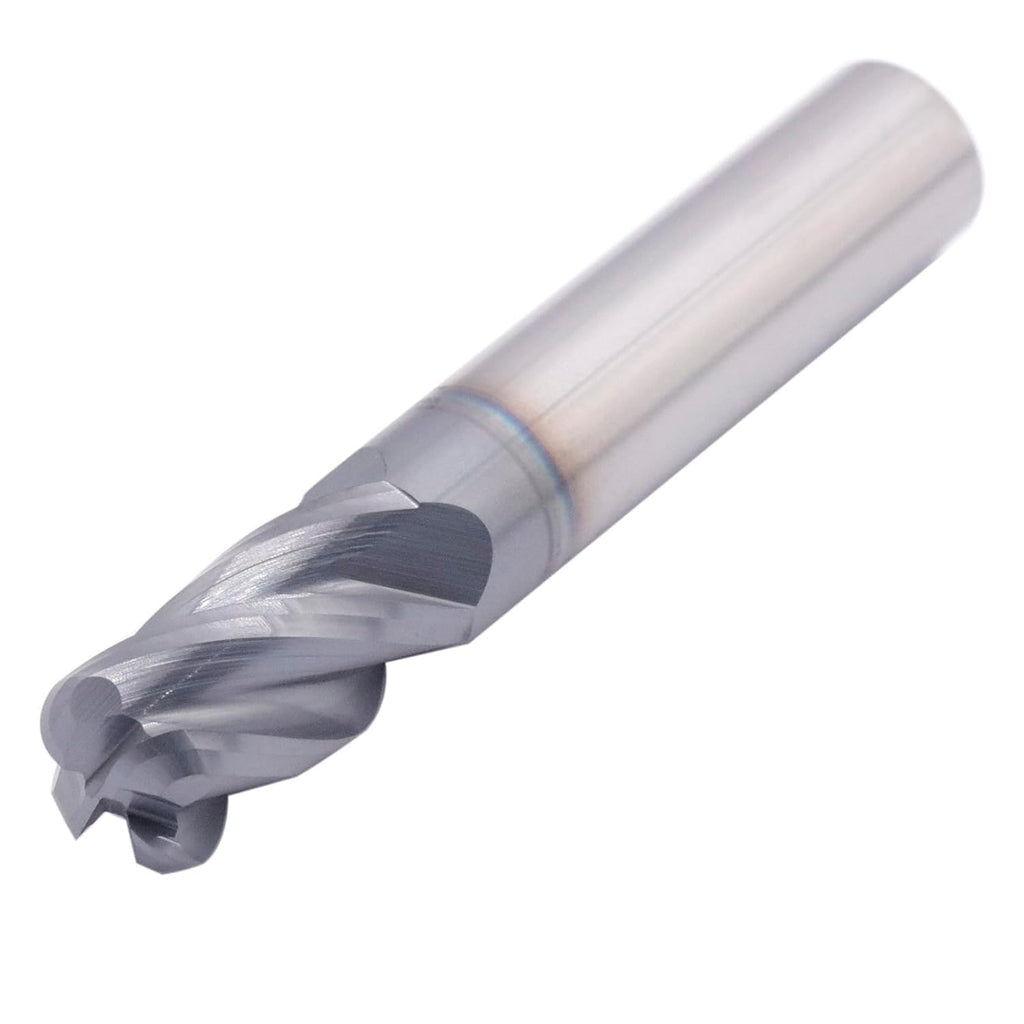 1/2" 4 Flute Solid Carbide End Mill, 0.125" Corner Radius, AlTiN Coated