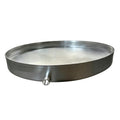 304 Stainless Steel Round Drip pan With Raised Edge and Drain Outlet Customizable Condensate Drain pan for air Conditioner HVAC Washing Machine Water Under Freezer Drain pan(20x20x5cm(8x8x2in))
