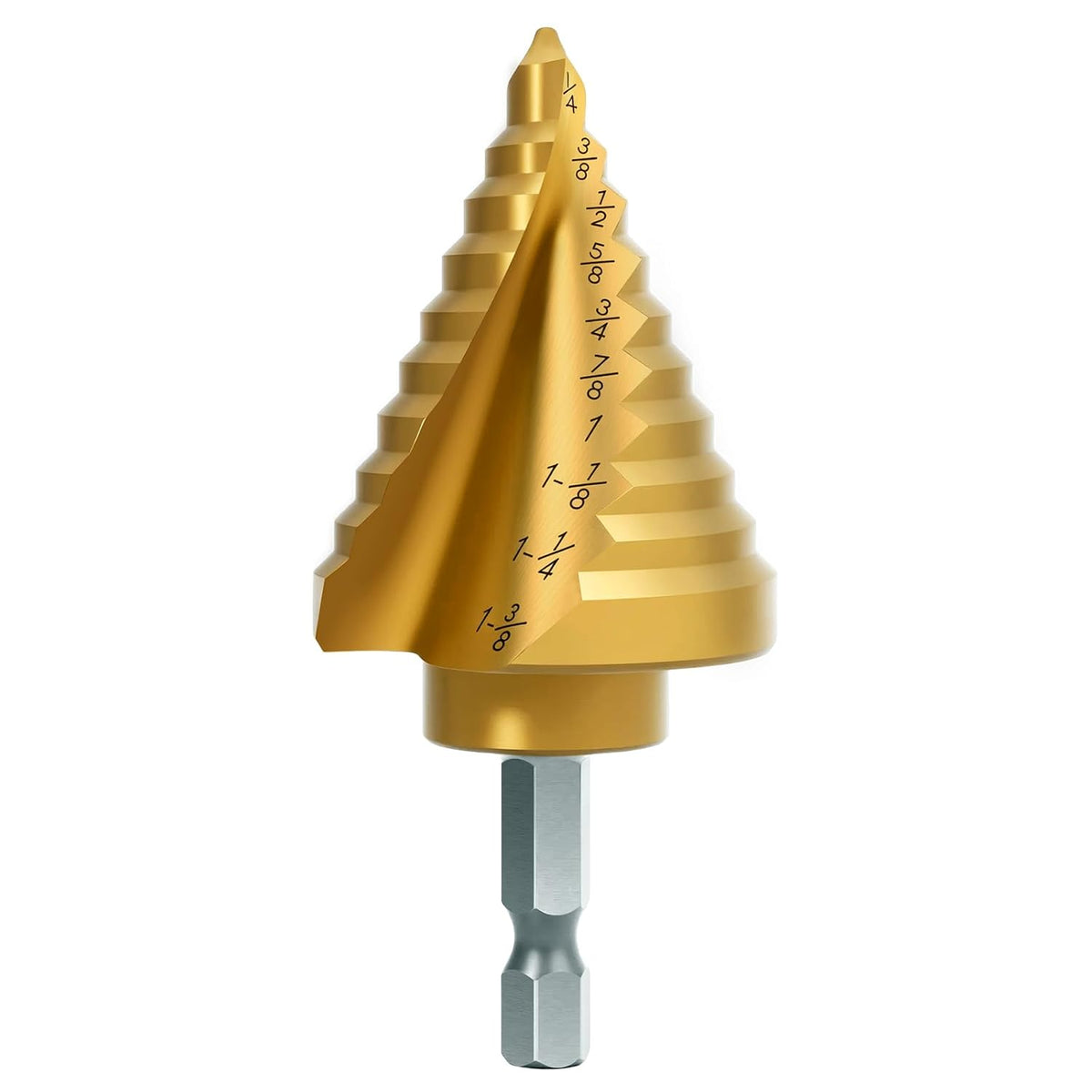 Titanium Step Drill Bit - 4241 HSS Step Bit with Two Spiral Grooved