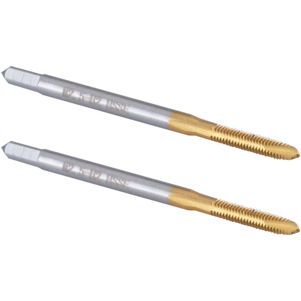 Burkit 2pcs M2.5 Titanium Coated Spiral Point Tap