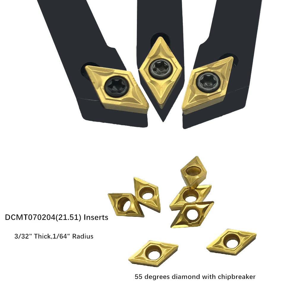 Mini Lathe Cutting Inserts DCMT21.51 Carbide Inserts with Boring Bar for Steel