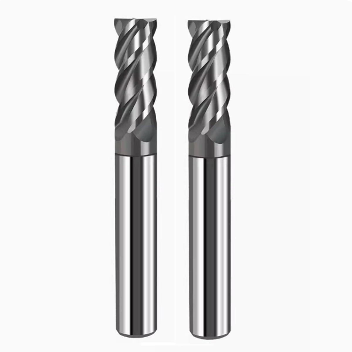Hunricho 4 Pcs 4mm CNC Carbide End Mill Set, 4 Fultes Milling Cutter,Tungsten End Milling Bits Tool (4PCS 4mm)