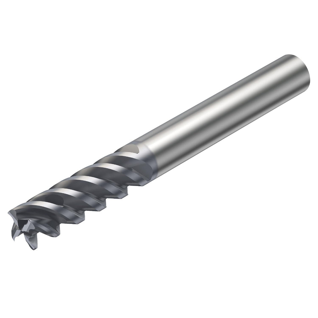 Sandvik Coromant Carbide CoroMill Plura End Mill, TiAlN Coated, 4 Flutes, 50 Degree Helix, Corner-Rounding End, 0.75" Cutting Length, 3/8" Cutting Diameter, 0.015" Radius (Pack of 1)