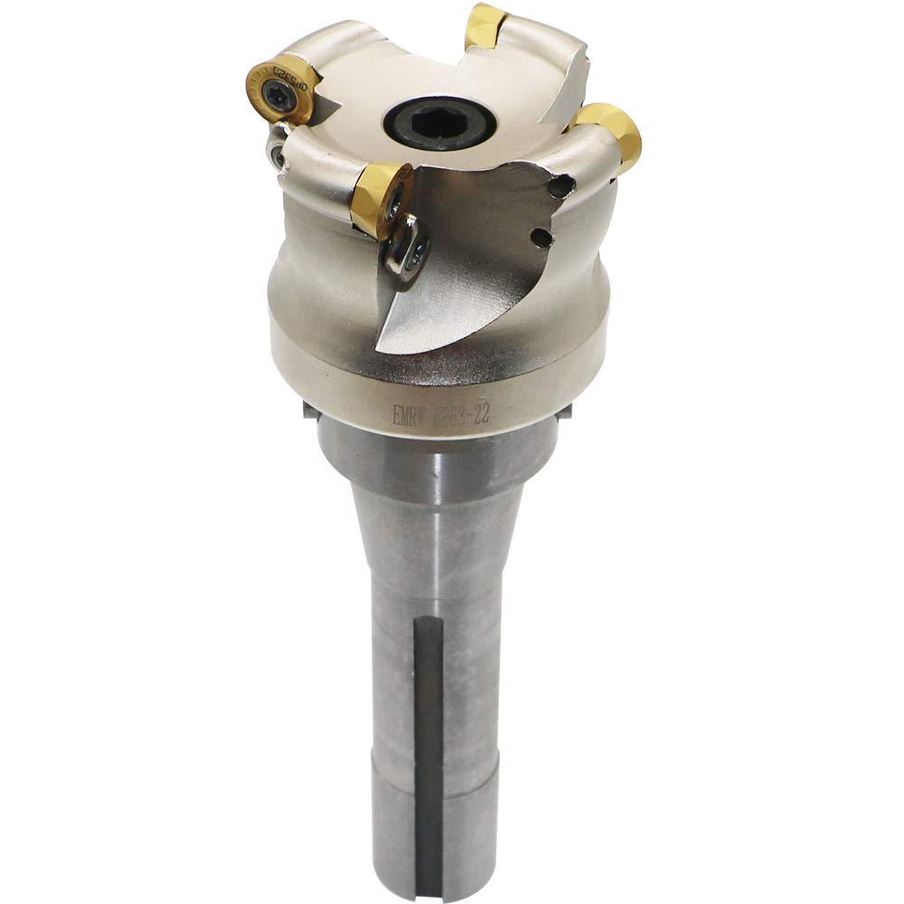 Face Mill Cutter Holder EMRW 6R 63-22+R8-FMB22-7/16+RPMT1204 Hard Alloy Blade+8mm Spanner+T15 Spanner, Used for Fough Machining of The Workpiece on The Milling Machine.