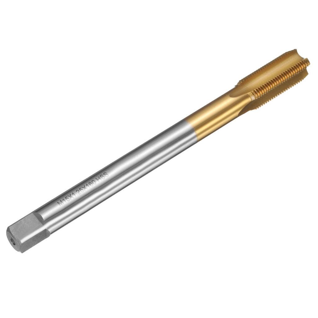 uxcell Metric Thread Tap M15 x 1.25 H2 160mm Straight Flute Screw Thread Milling Machine Taps Threading Tapping Repair Tool