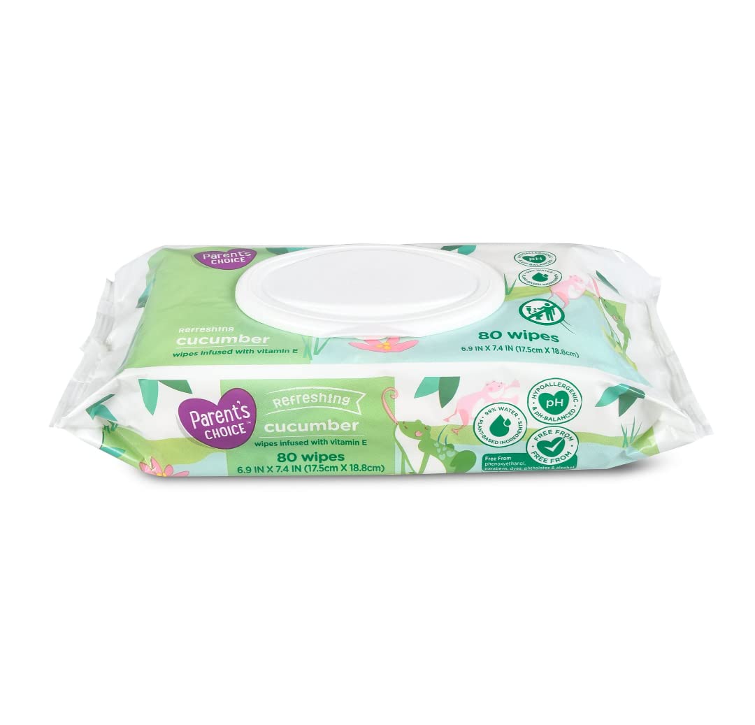 Parent's Choice Baby Wipes Refreshing Cucumber 240 Ct w/ Aloe
