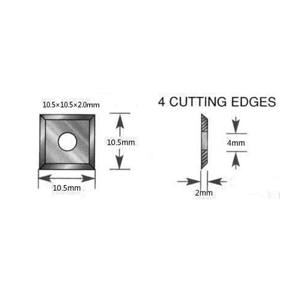 OSCARBIDE Square Carbide Inserts 10.5x10.5x2.0mm, 35°, 10pcs for Wood Planer