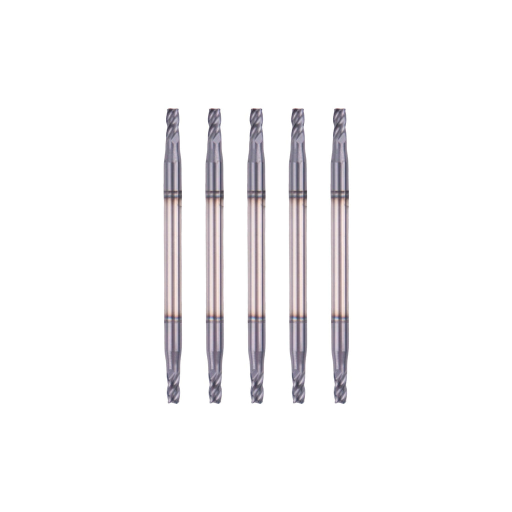 Zvrixe 5Pcs 3/32" Carbide Square End Mills, ALTiN Coated, 4 Flute
