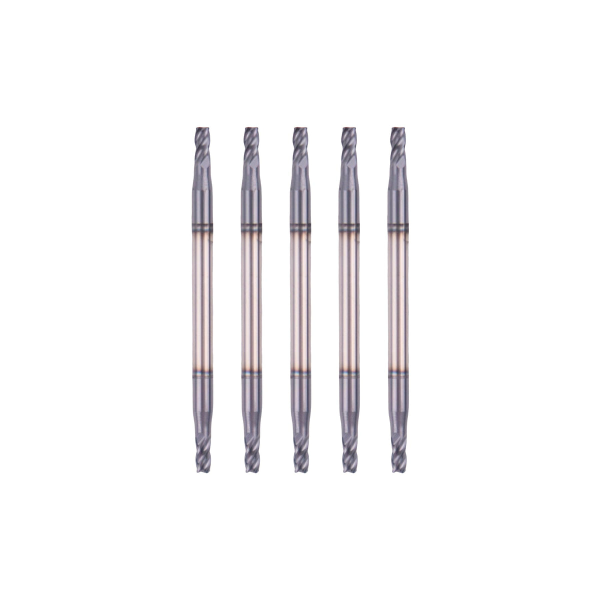 Zvrixe 5Pcs 3/32" Carbide Square End Mills, ALTiN Coated, 4 Flute