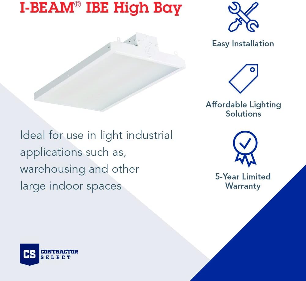 Lithonia Lighting I-BEAM LED High Bay Light, Dimmable, 12000 Lumens, 5000K