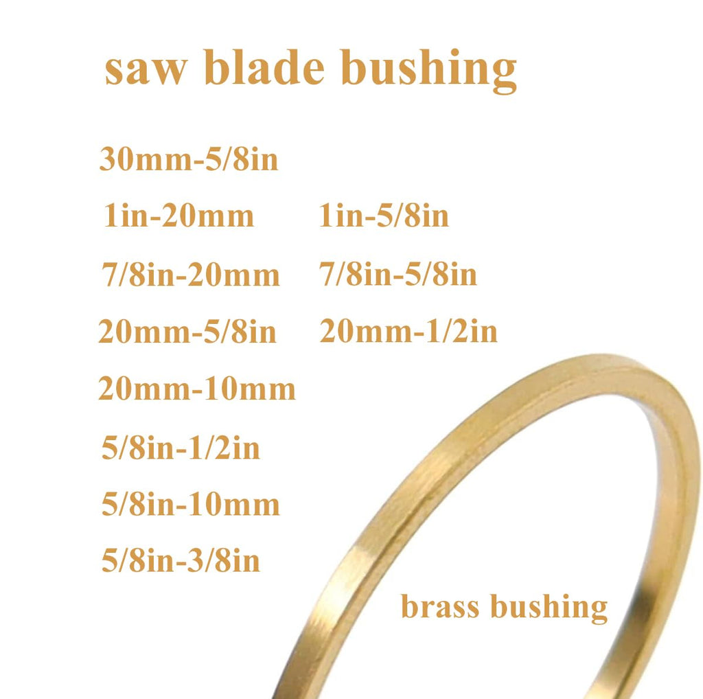 8PCS Saw Blade Bushings - 7/8" to 5/8" Brass Adapter Washers, Thickness of 1.5mm